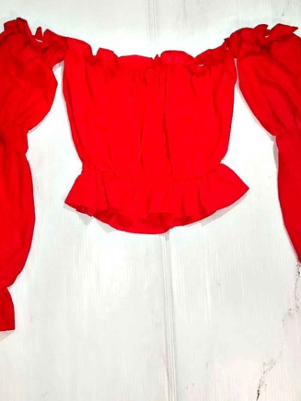 SHEIN Red Off-Shoulder Crop Top Size Medium
